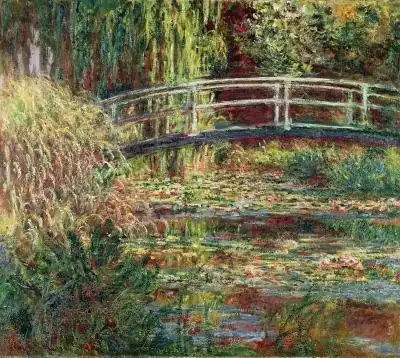 Claude Monet: Japanese Bridge - a symphony in pink